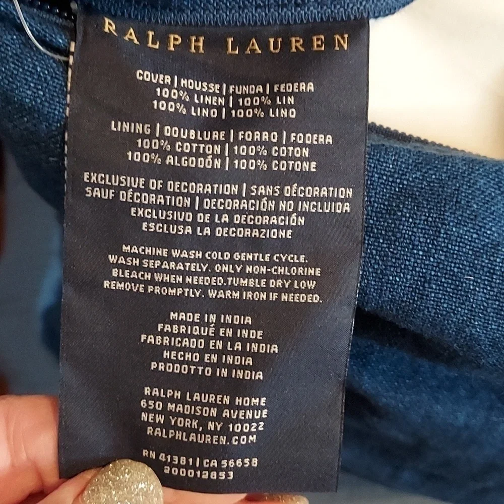 Ralph Lauren Stover Throw Pillow Summer Blue